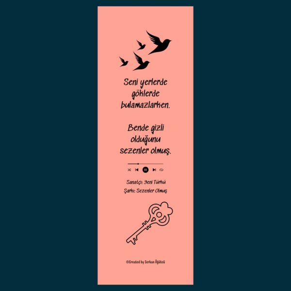 8'li Kitap Ayracı Seti (Şarkı Sözleri) - Görsel 3