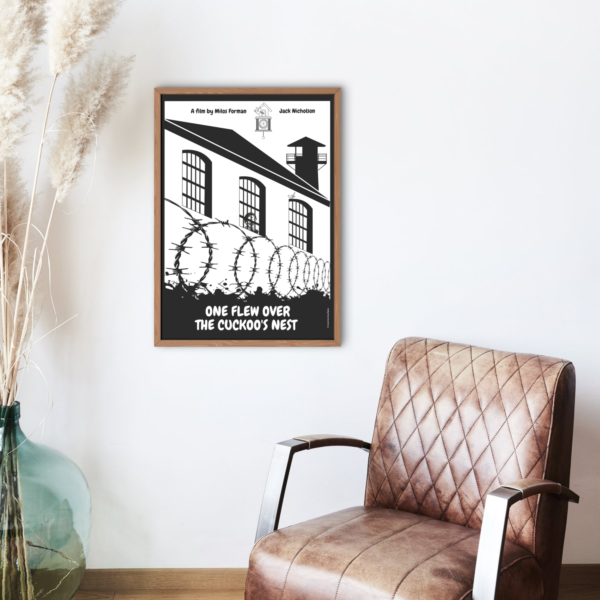 "One Flew Over The Cuckoo's Nest (Guguk Kuşu) Özel Tasarım Film Posteri - Görsel 4