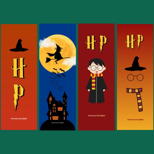 4'lü Kitap Ayracı Seti (Harry Potter Temalı)