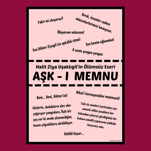 Aşk-I Memnu Dizi Replikleri Temalı Poster