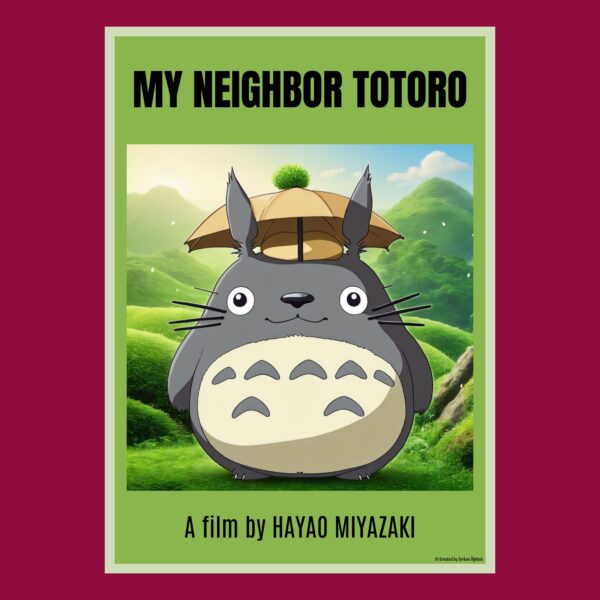 My Neighbour Totoro (Komşum Totoro) Özel Tasarım Animasyon Film Posteri